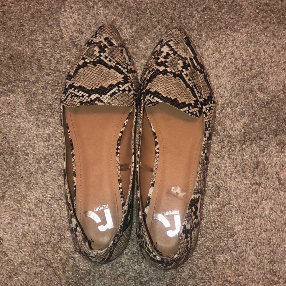Snake print flats
